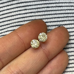 1.24CT Natural Round Diamond Solid 14K Yellow Gold Stud Martini Set Earrings
