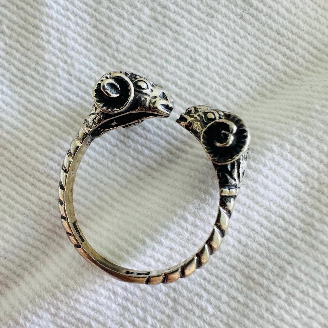 Sterling Silver Gothic Ram Wrap Ring - Etsy