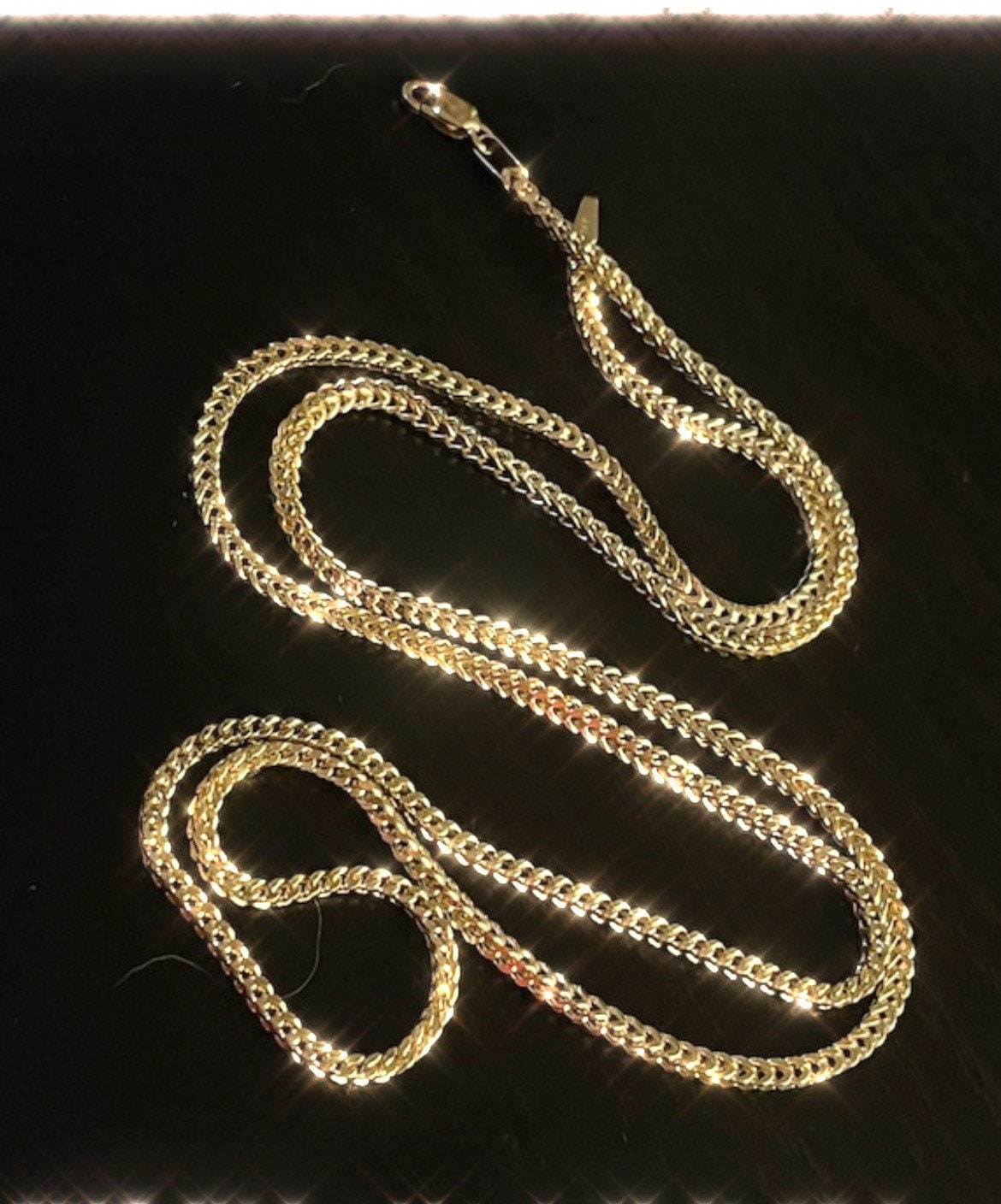 24” Solid Real 14K Yellow Gold Franco Link Chain Necklace