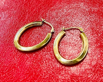 Orecchini A Cerchio Oro Giallo 14kt (585) Con Zirconi - Eleganti E Sicuri, In Confezione Regalo