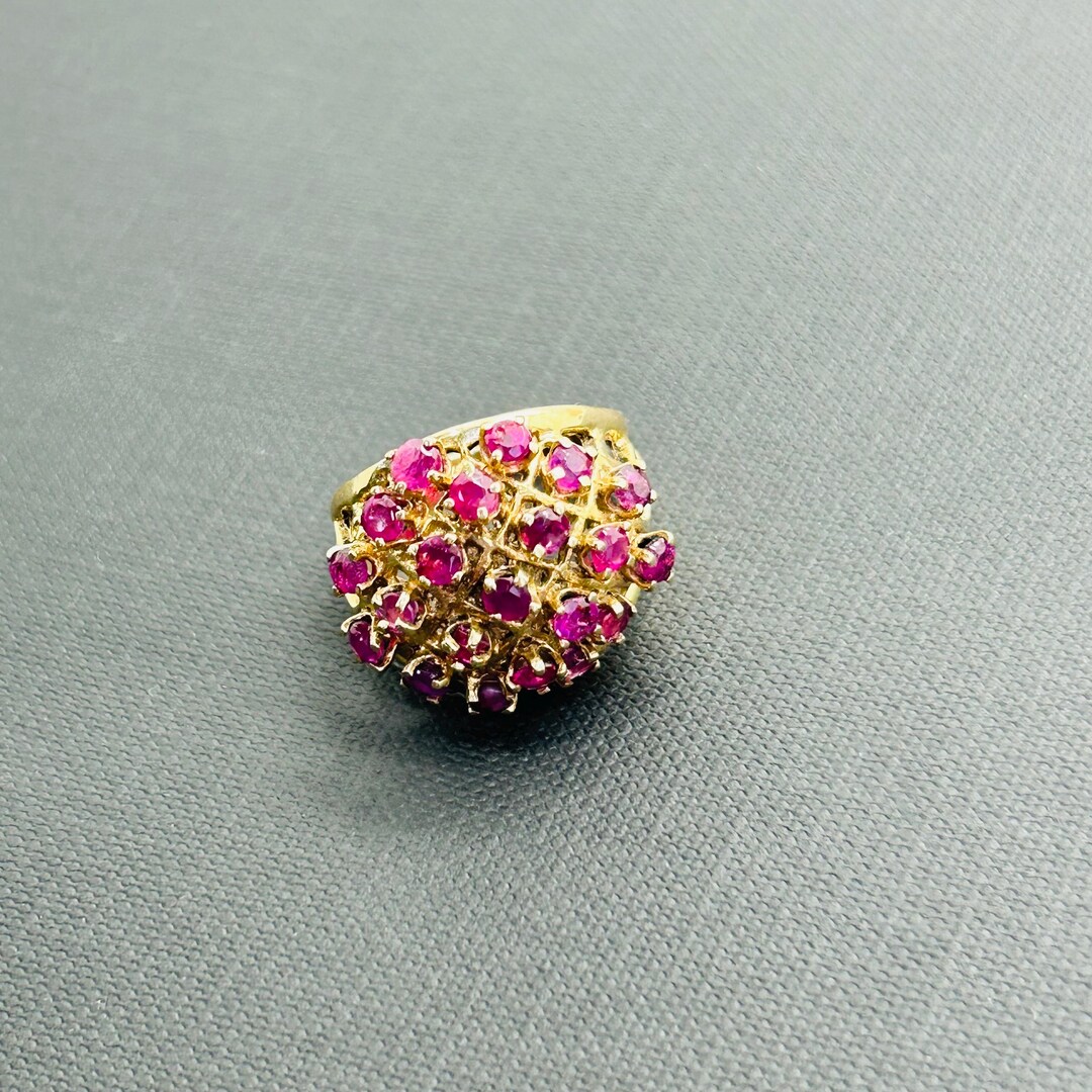 14K Solid Yellow Gold Ruby Ring Size 6 - Etsy