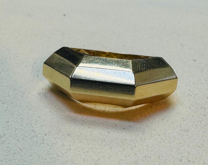 Angular Simple Rings Gorgeous 14K Yellow Gold Angular Ring Size 7.75 - Etsy
