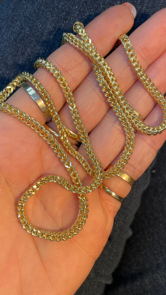 22” 3mm Solid Real 14K Yellow Gold Franco Link Cha