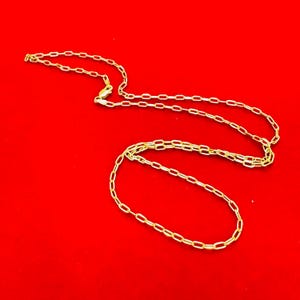 22”  2.5mm 10K Yellow Gold PaperClip Link Chain Necklace