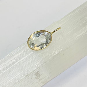 2.7CT Natural Aquamarine Oval Pendant in Solid 14K yellow Gold
