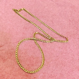 10K Yellow Gold 2.6mm Curb Link Chain Necklace 16”