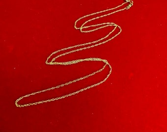 18” 1mm Solid 10K Yellow Gold Fine Whisper Rope Chain Necklace