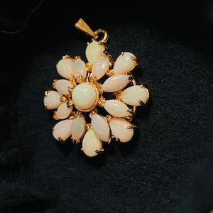 Radiant Natural Opal and Gold Filled 1” Pendant