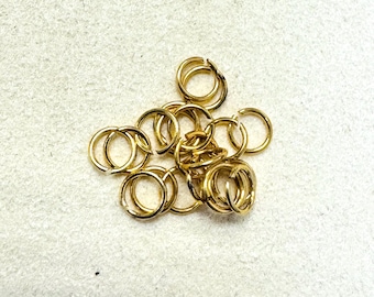 Lote de 20 anillas abiertas de oro amarillo macizo de 14 quilates, 4 mm, calibre 22.