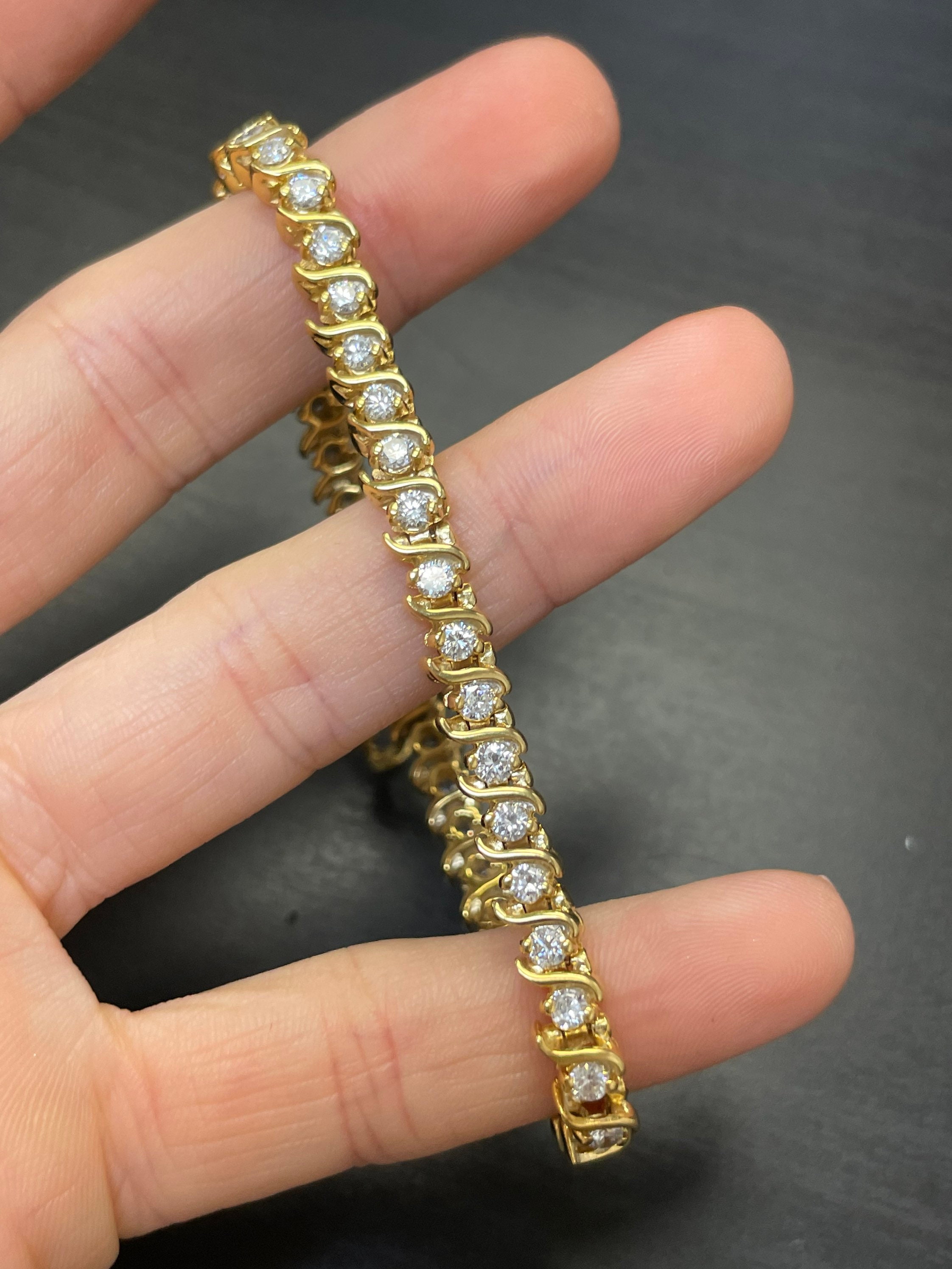 Amazon.com: costozon vintage diamond tennis bracelet 3.1 Tcw Rose Cut  Diamond 925 Sterling Silver vintage style jewellery : Handmade Products