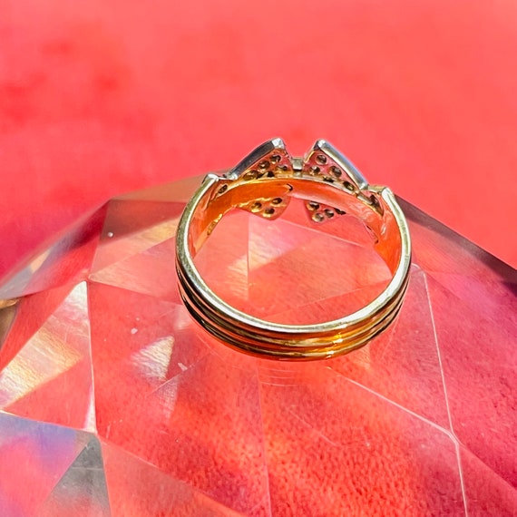 Solid 14K Yellow and Diamond Angular Vintage Ring… - image 10