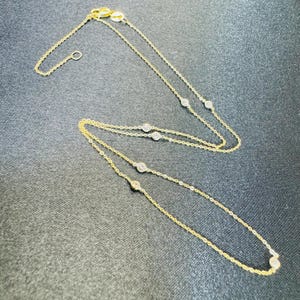 7 VS Diamonds by the Yard Solid 18K Yellow Gold Necklace 16-18&quot;