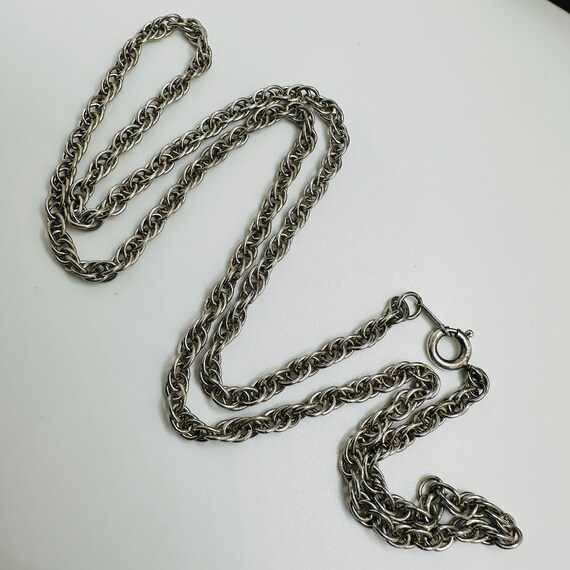 Solid Sterling Silver Rope Chain Link Necklace Ch… - image 2