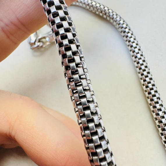 18" 5mm Solid Sterling Silver Rounded Link Neckla… - image 2