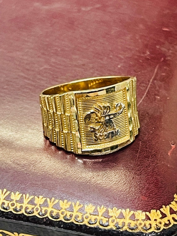 Golden Rectangular Men Gold Plated Brass Ring, Weight: 28 Gm at Rs 55/piece  in Delhi