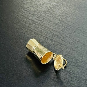 Cutest Mini Solid 14K Yellow Gold Cafecito Espresso Coffee Maker Charm Pendant Mechanical image 2