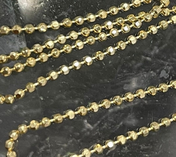 20" Ball Bead Chain Necklace Solid 14K Yellow Gold - image 4