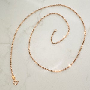 18” 2mm Solid 10K Pink Rose Gold Rolo Link Necklace Chain - Etsy