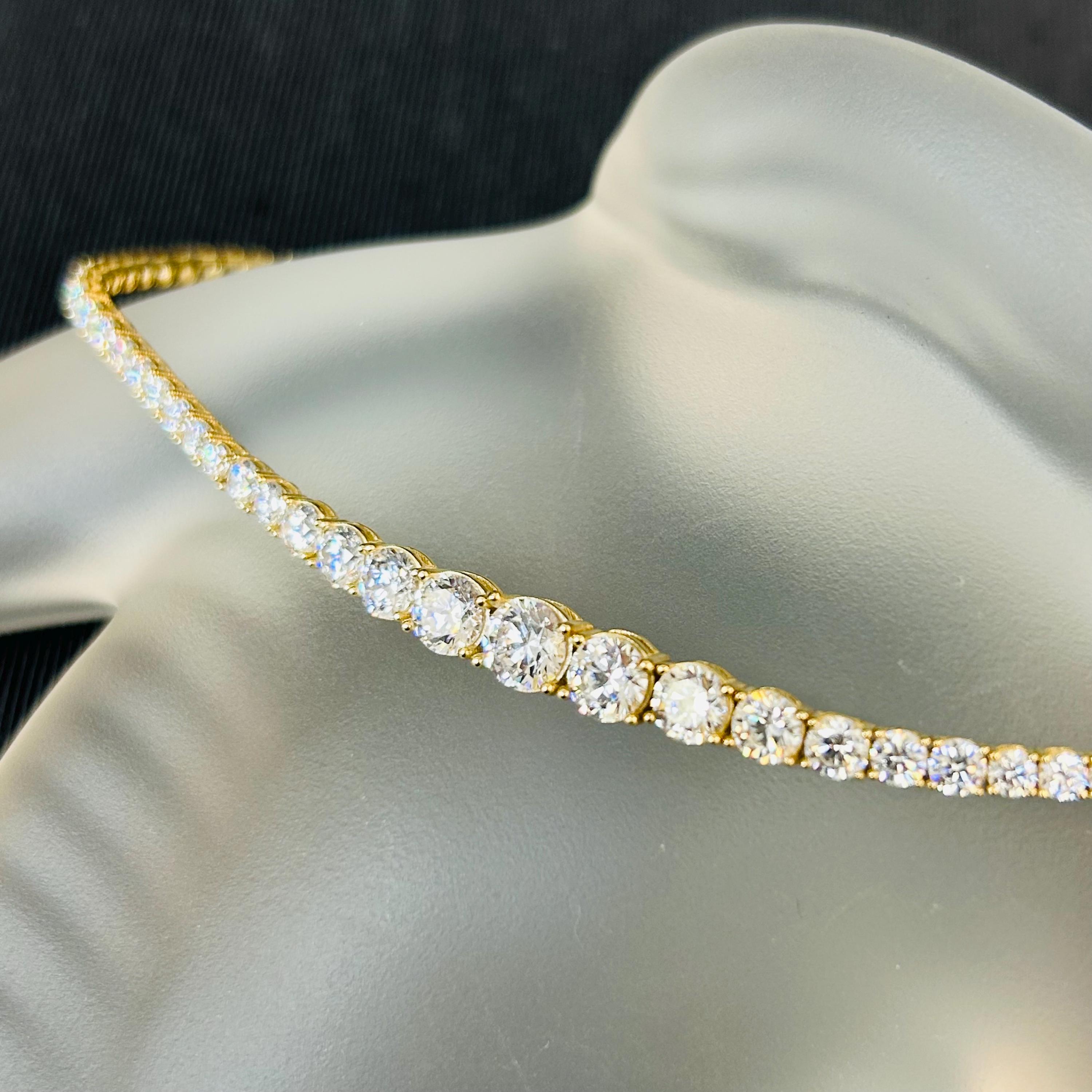 14K Cubic Zirconia Graduated Tennis Bracelet Yellow Gold 7”