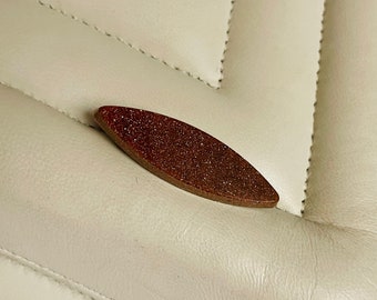 Interesante broche antiguo victoriano Goldstone Gold relleno de broche con cierre C