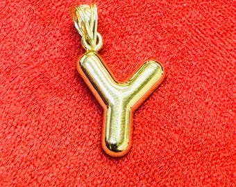 Leuke 10 kt geelgouden gezwollen ballon Y-bedelhanger