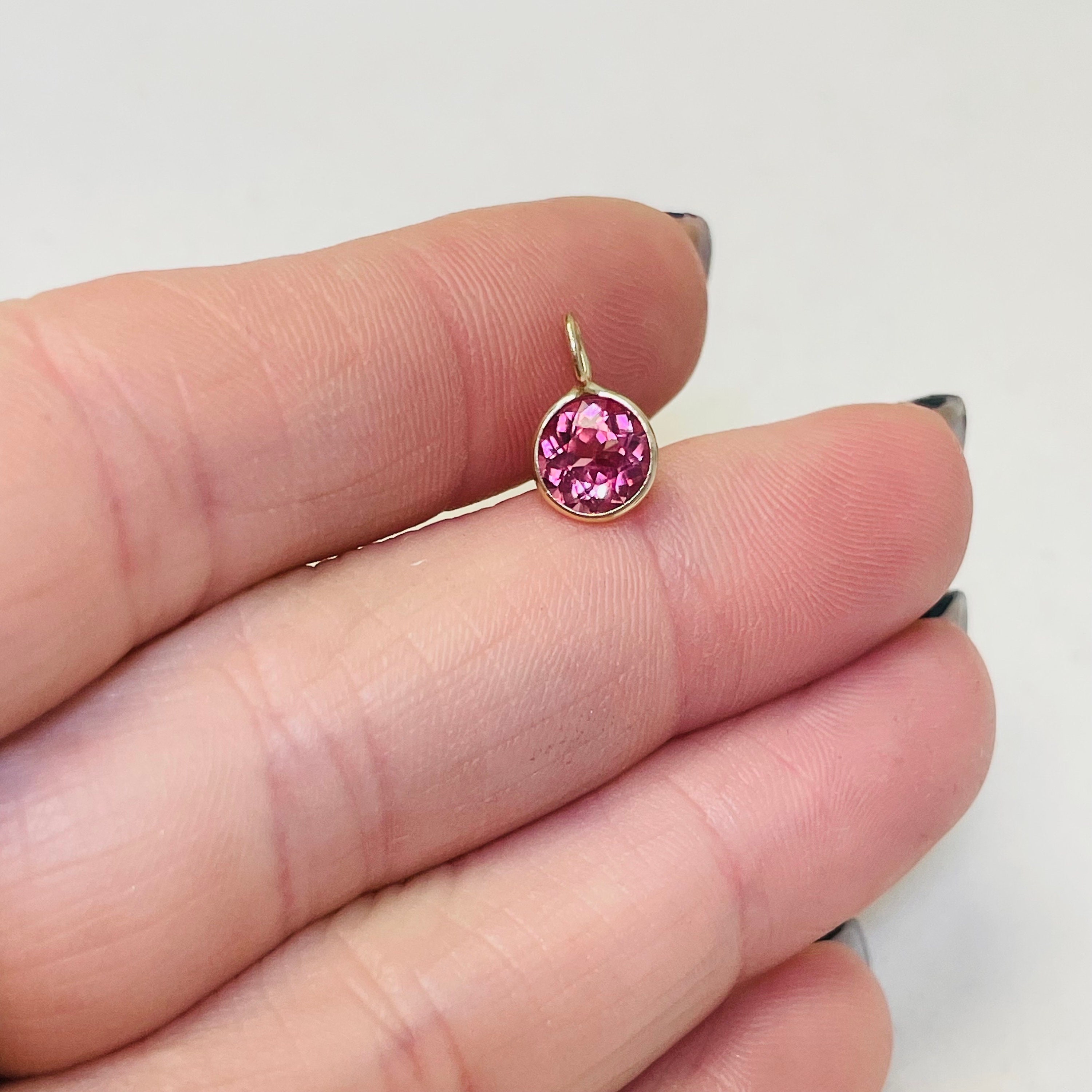 素晴らしい 1.2CT 14K イエロー ゴールド 天然ラウンド ピンク