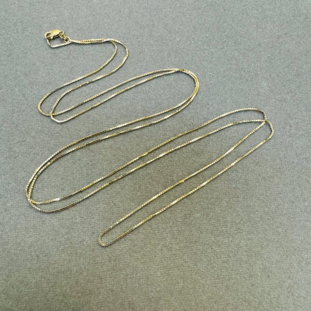 36 Extra Long Box Chain Solid 14K Yellow Gold Necklace for Pendants - Etsy