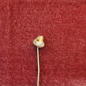 Antique Vintage Silver Tone Rough River Pearl Stick Pin