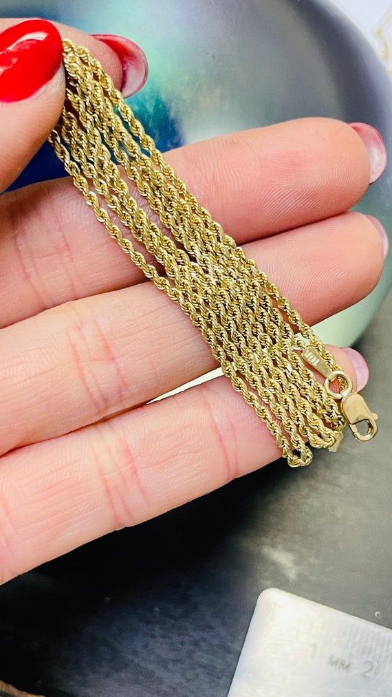 20” 1.5mm Solid Real 10K Yellow Gold Rope Chain Su