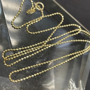16&quot; Ball Bead Chain Necklace Solid 14K Yellow Gold