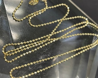 16&quot; Ball Bead Chain Necklace Solid 14K Yellow Gold