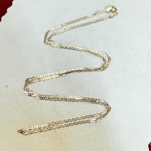 18” 1.5mm Solid 10K Yellow Gold Mariner Link Chain Necklace