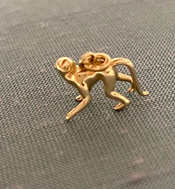 Cute! Mini Solid 14K Yellow 3D Dimensional Monkey… - image 5