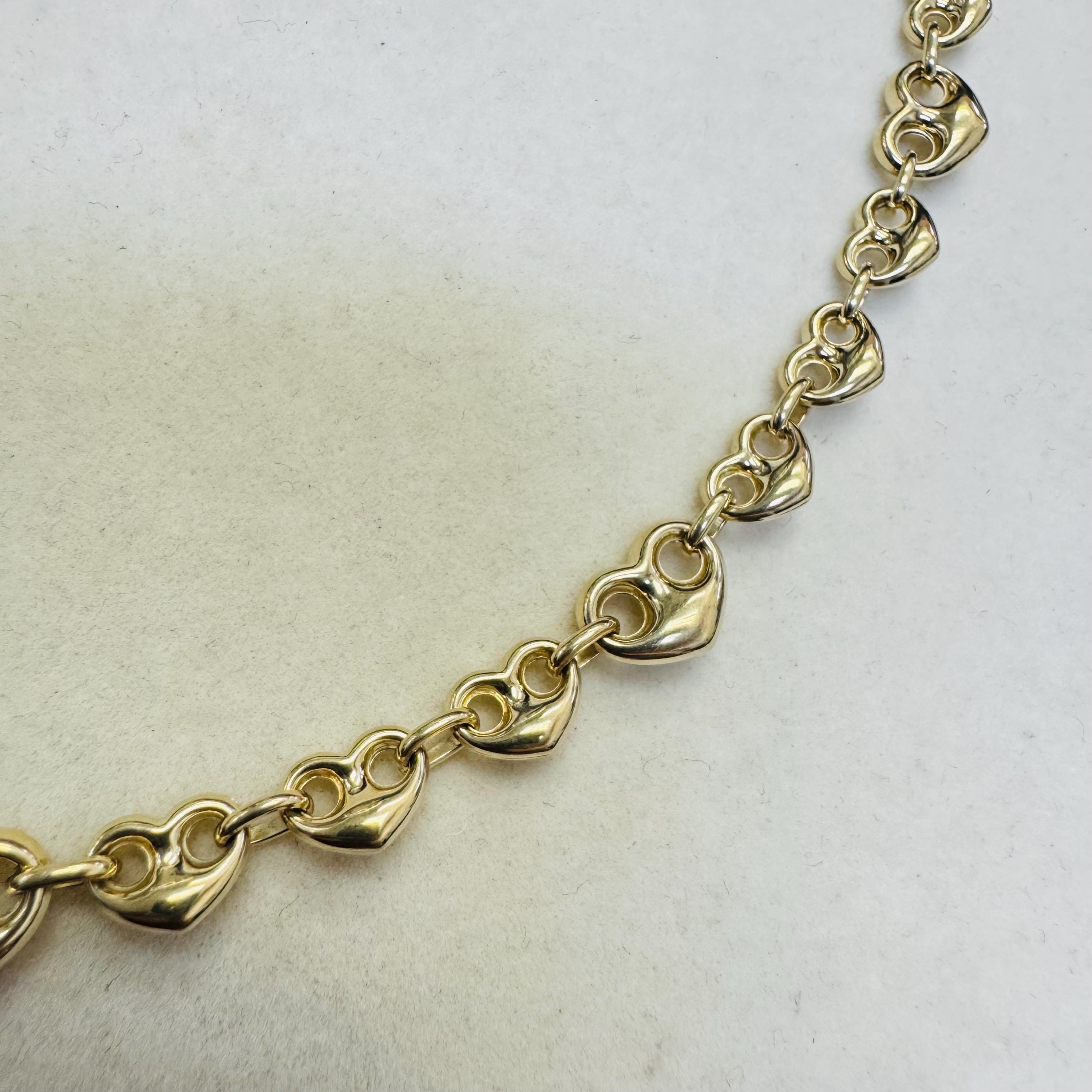 10K Real Gold Puffy Heart Pendant & 2mm Curb Chain Necklace – Alex And Elsa C2909