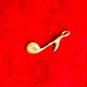 Solid 14K Yellow Music Note Charm Pendant
