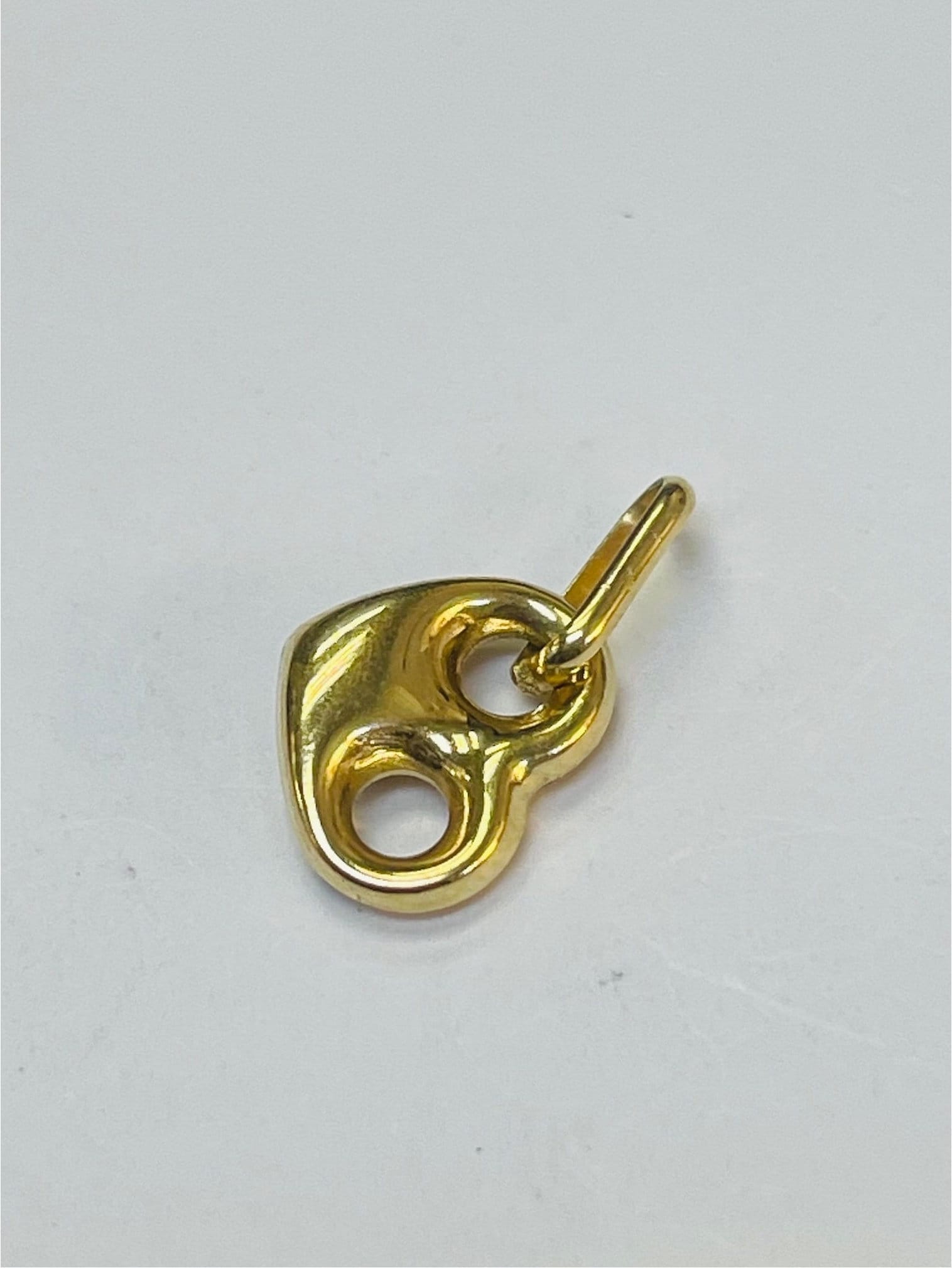 Cute Mini 10K Yellow Gold Puffy Heart Charm, Not Plated 15x8mm