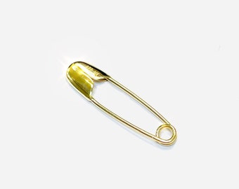 Solid 14K Yellow Gold .85” 23mm Safety Pin