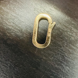 12x7mm Solid 14K Yellow Gold Oval Paper Clip Link Shaped Clasp Finding Connector 1.5mm Thick