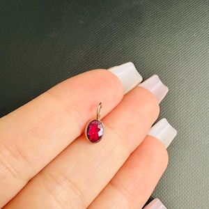 以下が含まれることがあります： 赤い楕円形の宝石が付いた金のペンダント