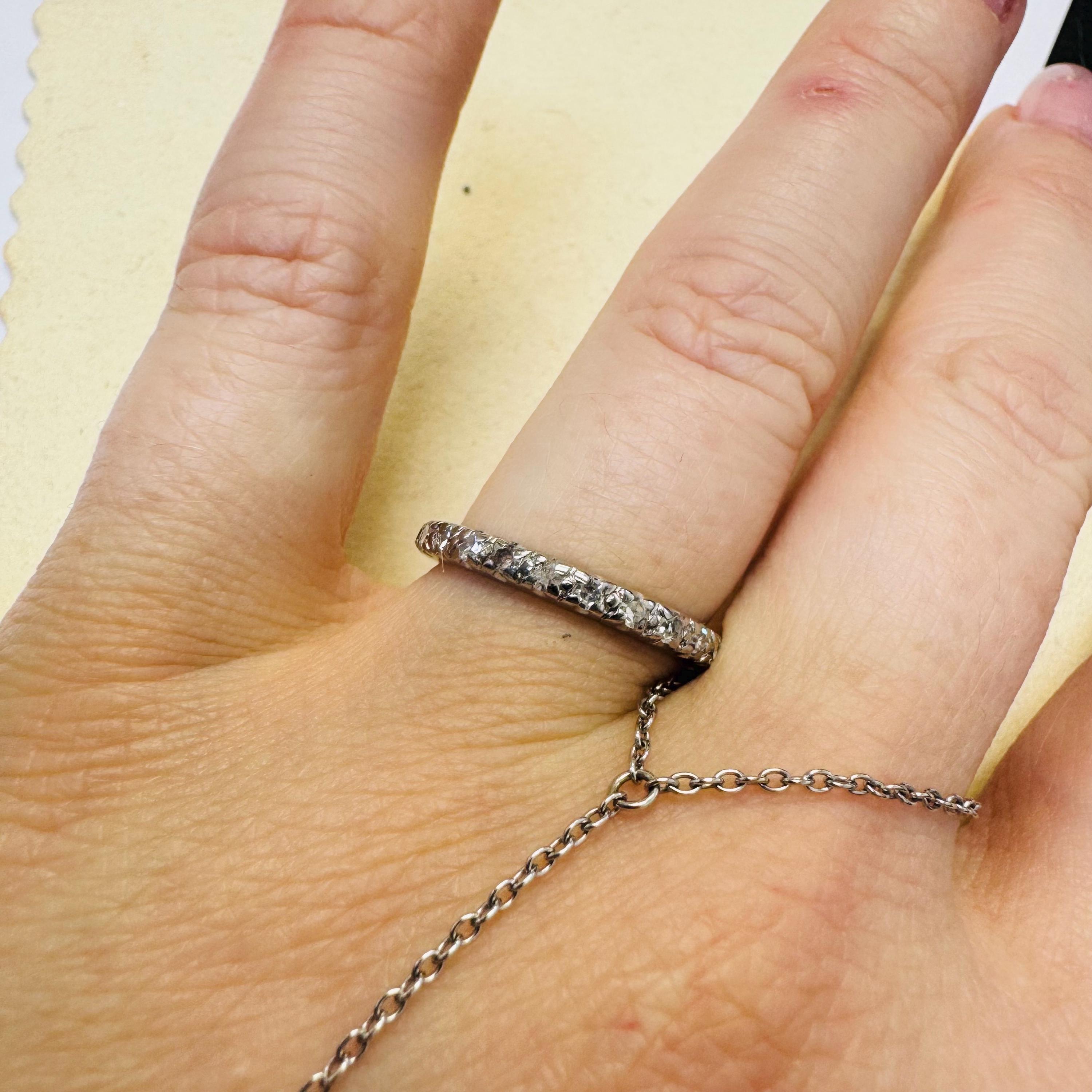 Vintage Round Diamond 14K White Gold Eternity Band Ring Size 5.75 - Etsy