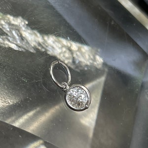 Natural Old Mine Cut Diamond .38CT 14K White Gold Pendant