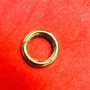 Solid 14K Yellow Gold 1/2" 14mm Thick Round Connector Charm Holder Clasp 2.2mm Thick