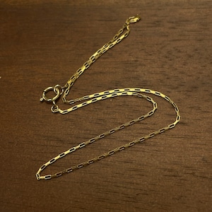 Solid 14K Yellow Gold 1mm 9.9" Long Staple Chain Anklet Ankle Bracelet