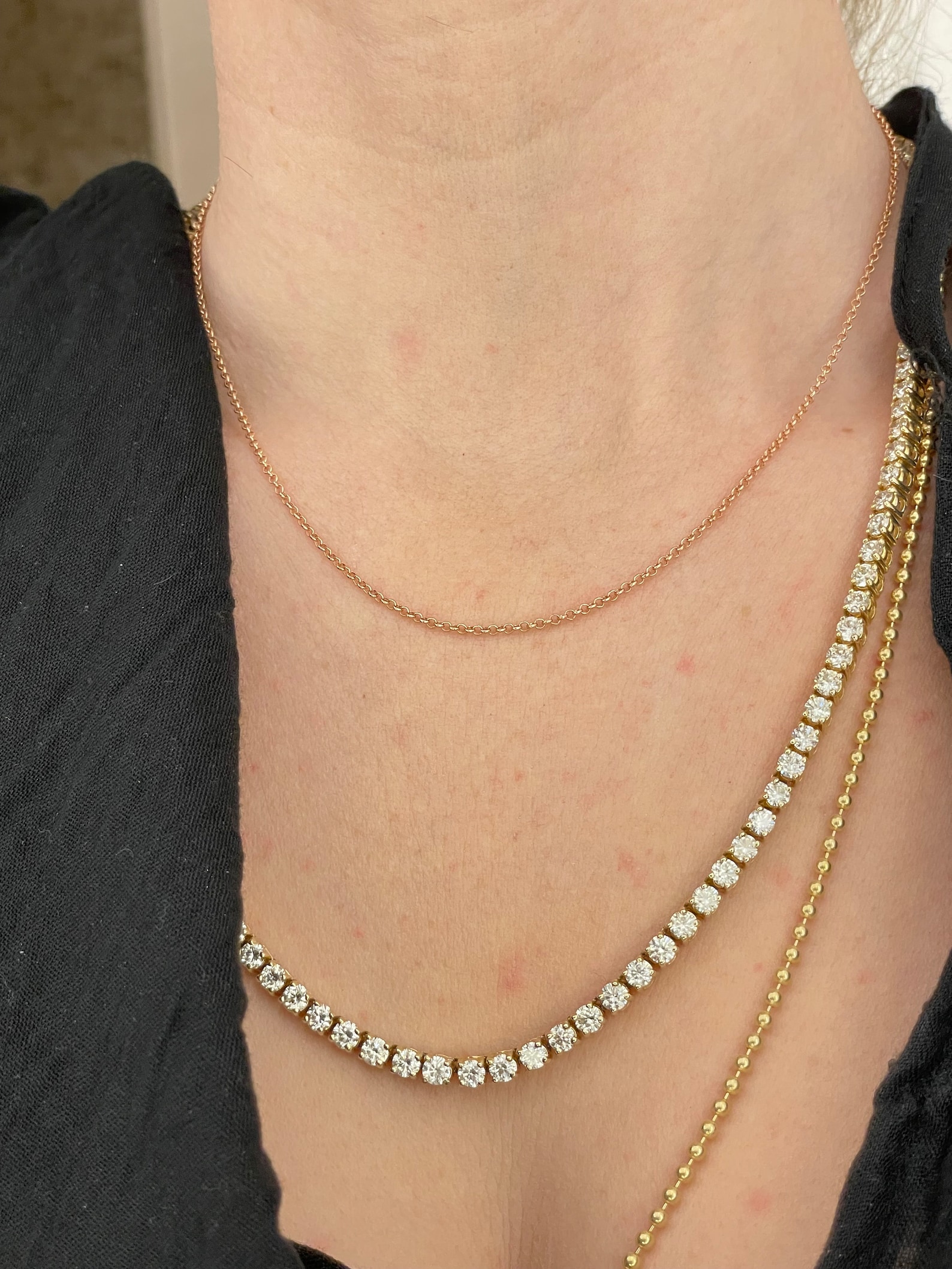 18” 2mm Solid 10K Pink Rose Gold Rolo Link Necklace Chain - Etsy