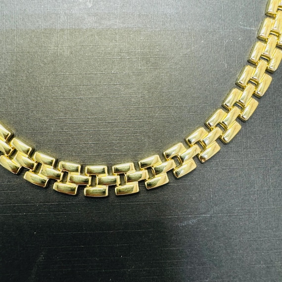 18” 14K Yellow Gold Vintage 8mm Wide Link Necklace Ext to 19.5