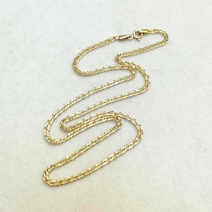 16” 2.5mm Solid 10K Yellow Gold Interlinked Curb Link Chain Necklace