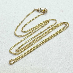 Massives 14K Gelbgold 1 mm Dick Panzer Gliederkette Halskette 18 ”mit Karabinerverschluss