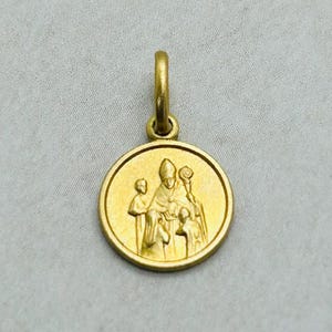 Vintage Religious 14K Yellow Gold Pope Medallion Mini Charm
