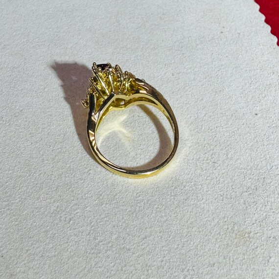 Vintage Solid 18K Yellow Gold  Ruby and Diamond C… - image 8