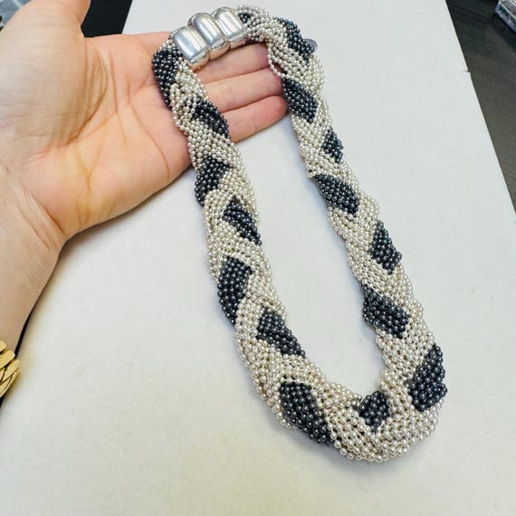 Magnificent  Heavy Solid Sterling Silver Braided … - image 1